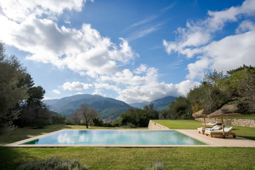 altwater infinity pool with panoramic views of the Tramuntana mountains