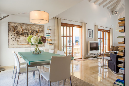 Dining area beside the living room