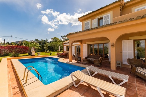 Inviting pool with seating area