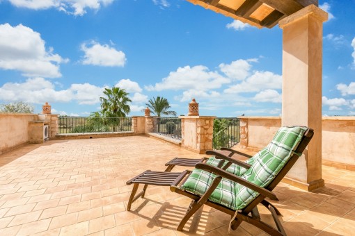Great sunny terrace on the upper floor