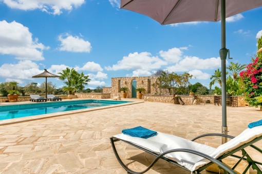 Idyllic outside area invites to relax