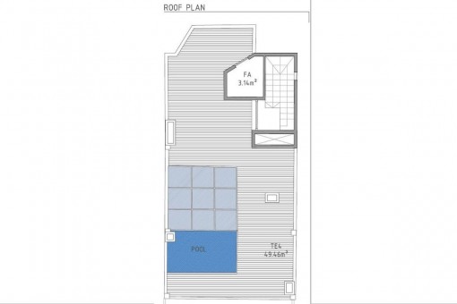 Construction plan of the roof terrace