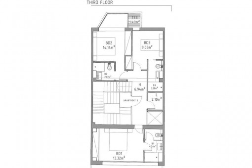 Construction plan of the third floor