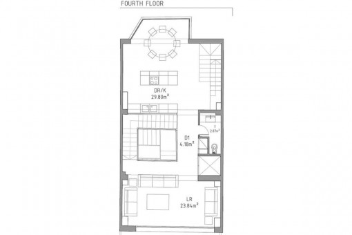 Construction plan of the fourth floor