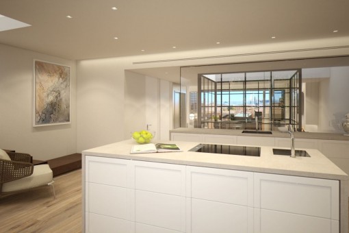 Modern kitchen with cooking island