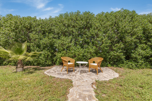Idyllic seating area in the garden