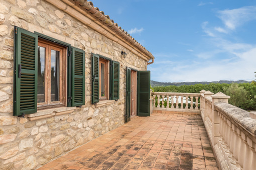 Spacious terrace on the upper floor
