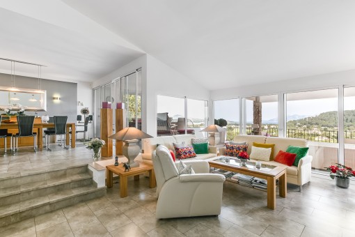 Living area with fantastic views over Port de Pollensa