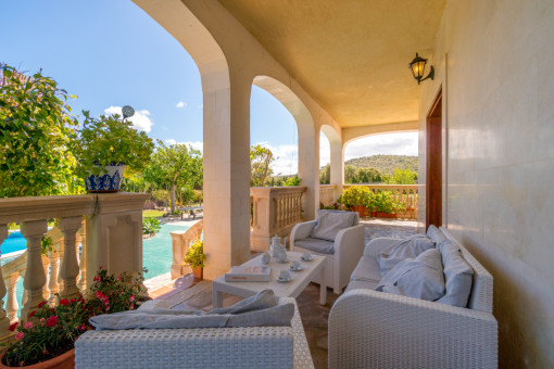 Lovely terrace with access to the pool