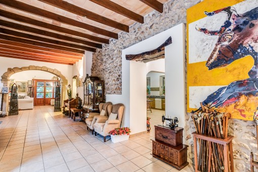 The finca provides a unique furnishing