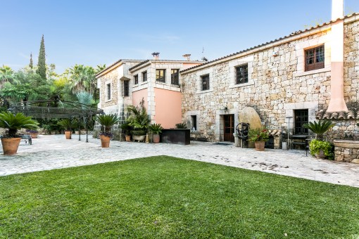 Spacious outdoor area with green vegetation