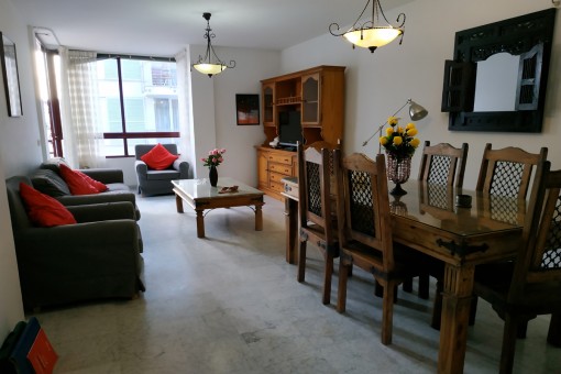 Open living and dining area