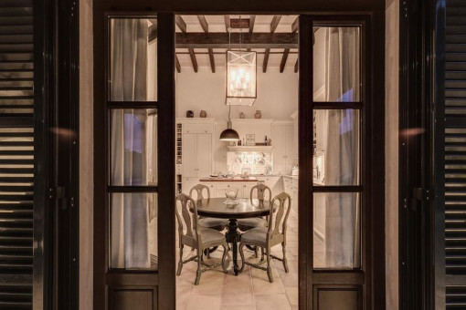 Dining area with open kitchen