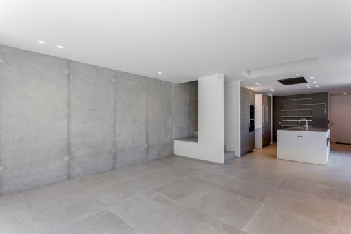 Dining area with open kitchen