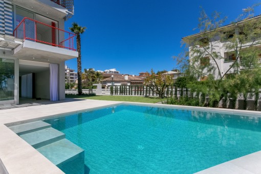 Pool area and garden