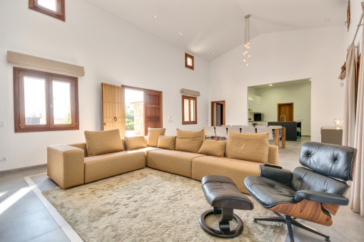 Open-plan living and dining area