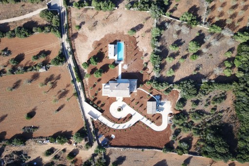 The finca from a birds-eye view
