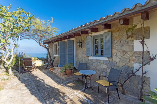 Stone terrace and access to the house