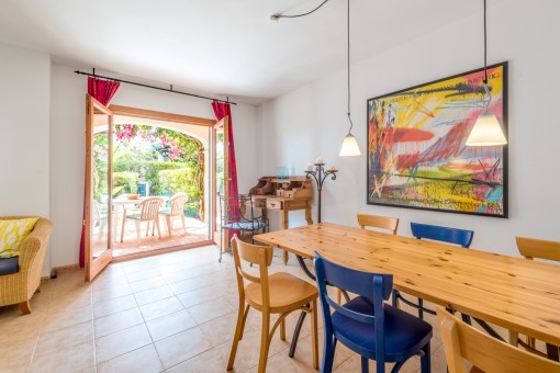 Dining area with garden access