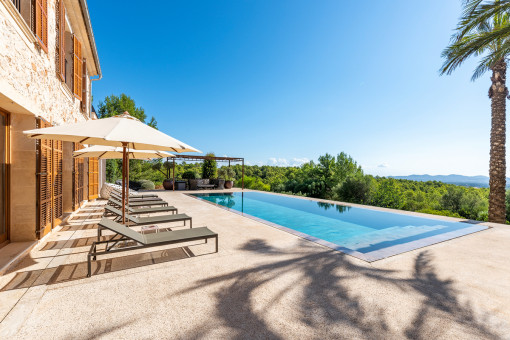 Sun loungers by the pool