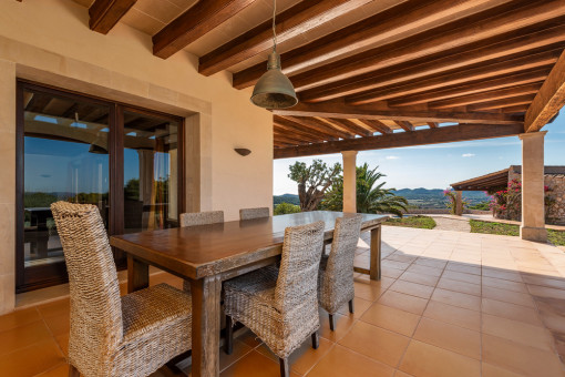 Covered dining area