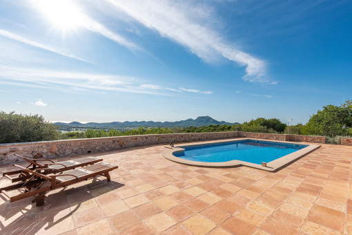 Sun loungers by the pool