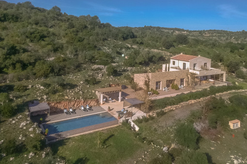 The finca from a birds-eye view