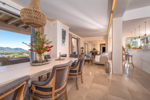 View of the dining area