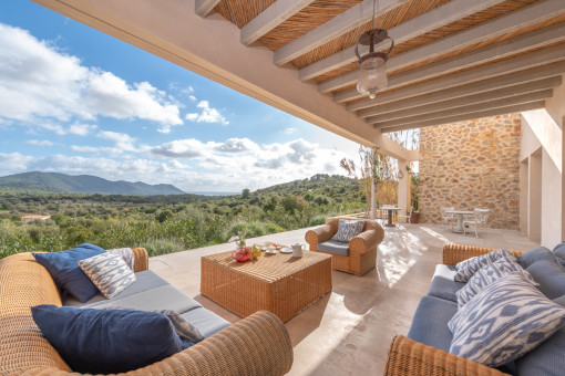 Covered chill out area with a view