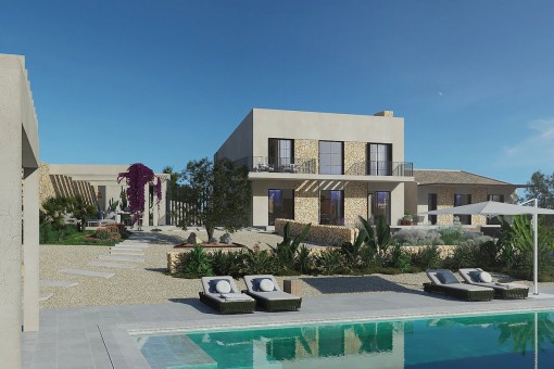 Exterior view and pool area