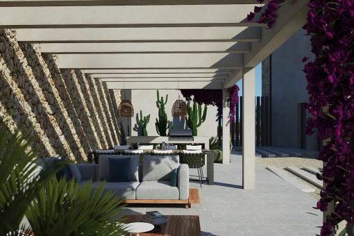 Partly covered terrace