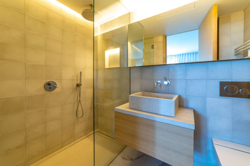Noble bathroom en suite with walk-in shower