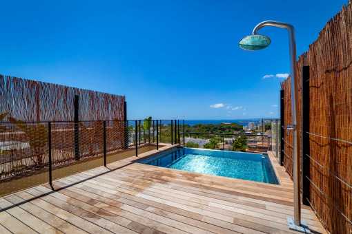 Picturesque roof top terrace with pool