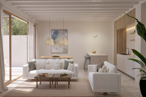 Open light flooded living area
