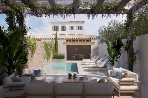 View of the pool area