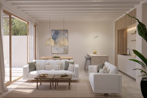 Light flooded living area
