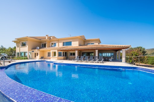 Exterior view and pool area