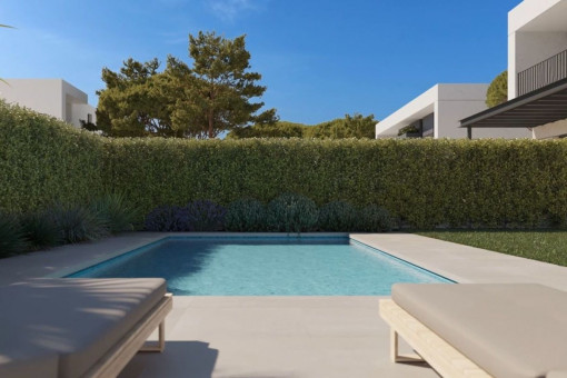 Sun loungers by the pool