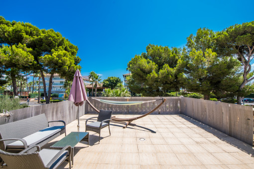 Sunny roof terrace