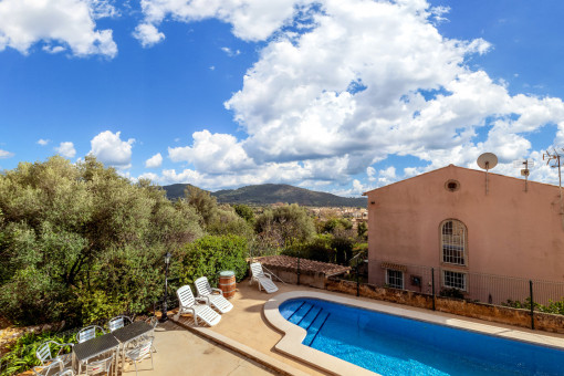 View to the pool area