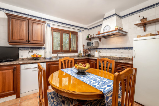 Country house kitchen with dining area