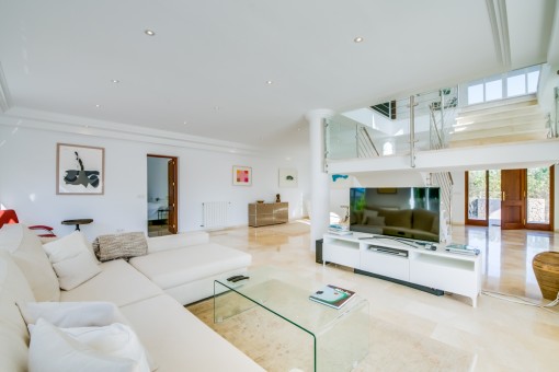 Open living and dining area