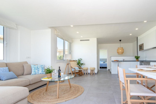 Modern living and dining area