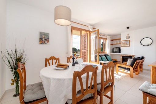 Sunny living and dining area