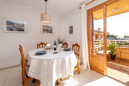 Dining area with balcony access