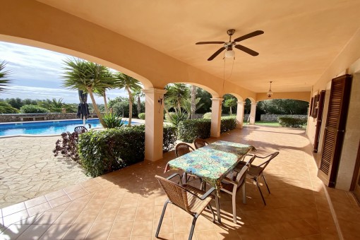 Covered dining area