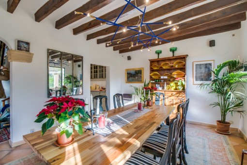 Dining area of the finca