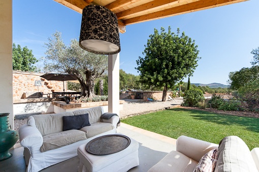 Lounge area with garden views