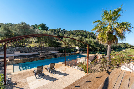 Sunny pool terrace