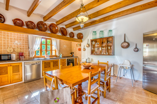 Rustic kitchen with dining area